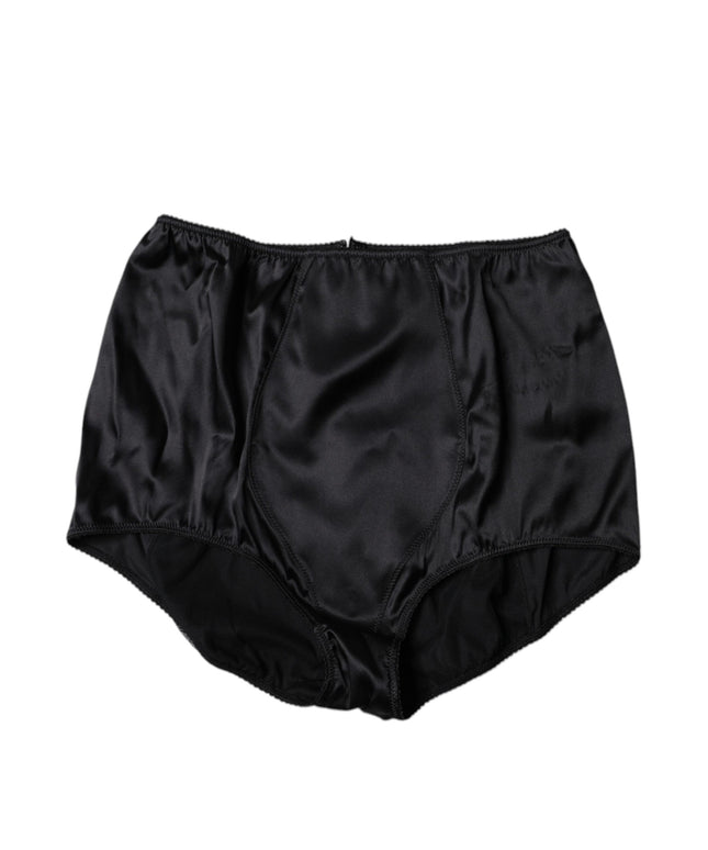 Dolce & Gabbana Black Silk Stretch High Waist Girdle Underwear