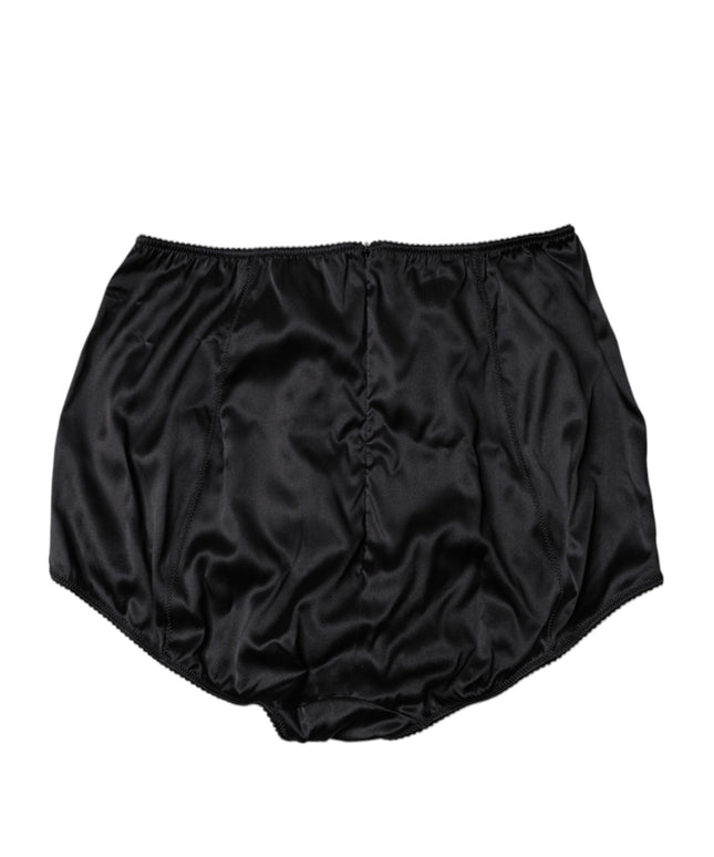 Dolce & Gabbana Black Silk Stretch High Waist Girdle Underwear