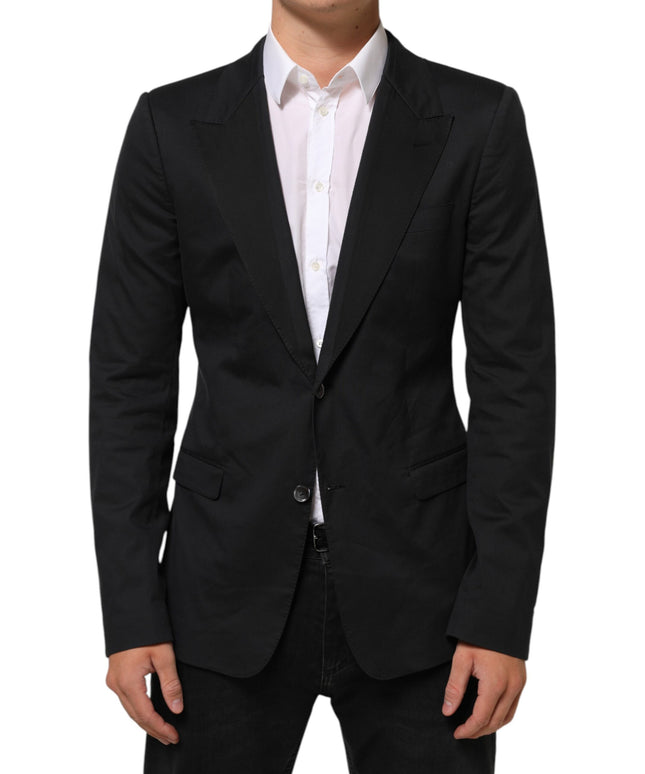 Dolce & Gabbana Black Cotton 2 Buttons Suit Jacket Blazer