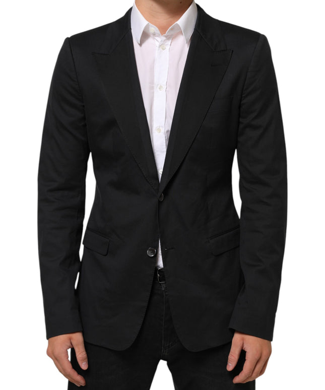 Dolce & Gabbana Black Cotton 2 Buttons Suit Jacket Blazer