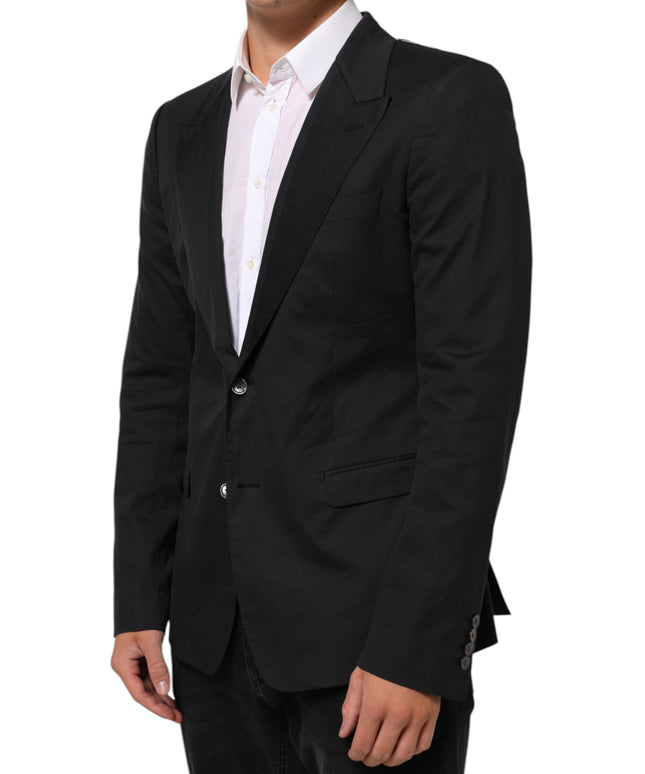 Dolce & Gabbana Black Cotton 2 Buttons Suit Jacket Blazer