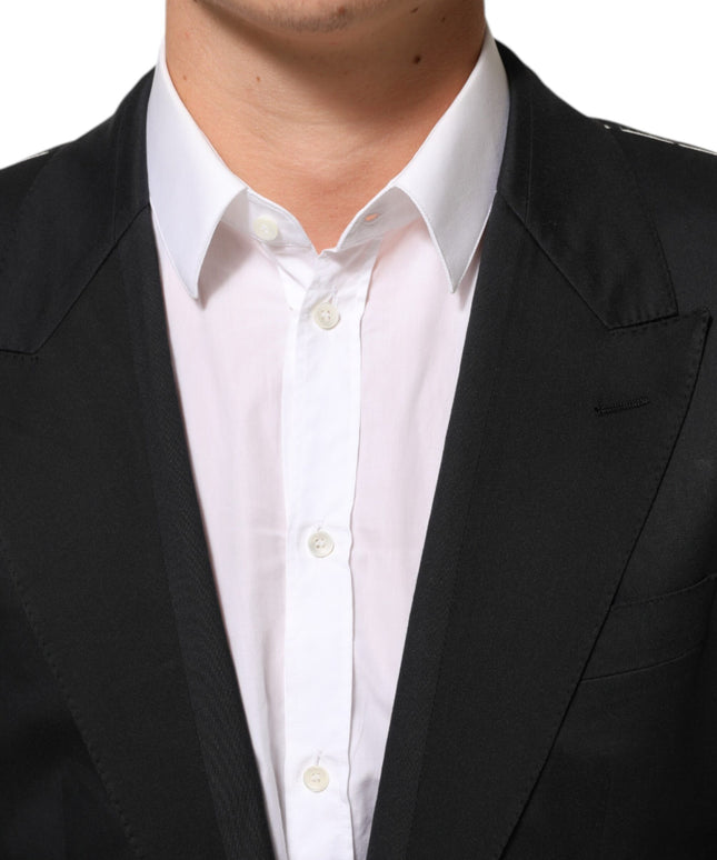 Dolce & Gabbana Black Cotton 2 Buttons Suit Jacket Blazer