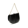 Back view of Fendi Chain Shoulder Bag featuring smooth black leather and minimalist design, a chic addition to women's accessories.