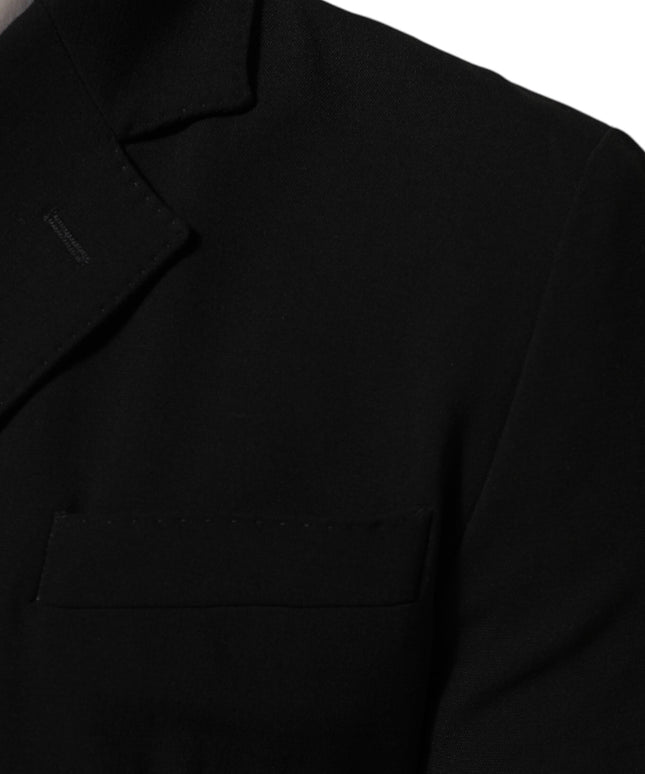 Dolce & Gabbana Black Wool Double Breasted Men Jacket Blazer