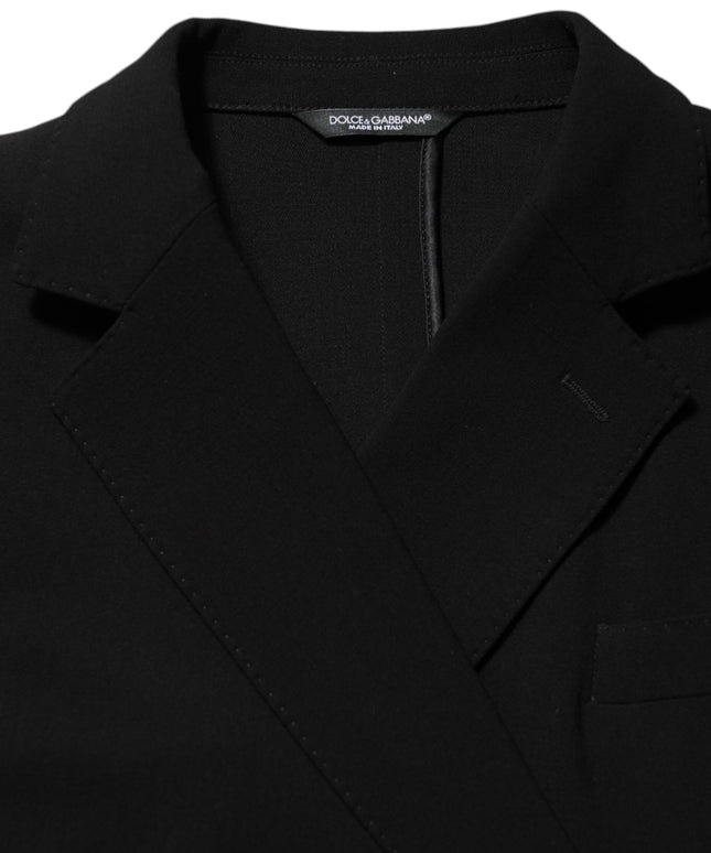 Dolce & Gabbana Black Wool Double Breasted Men Jacket Blazer