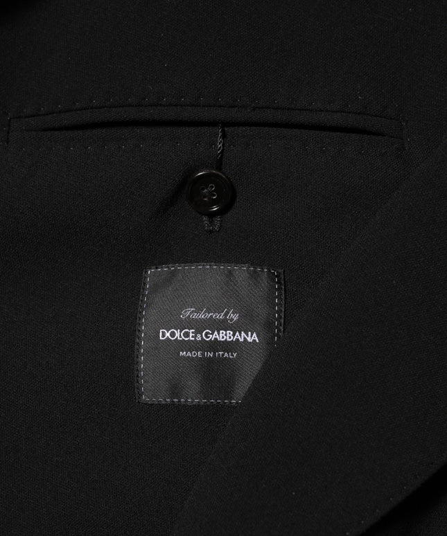 Dolce & Gabbana Black Wool Double Breasted Men Jacket Blazer