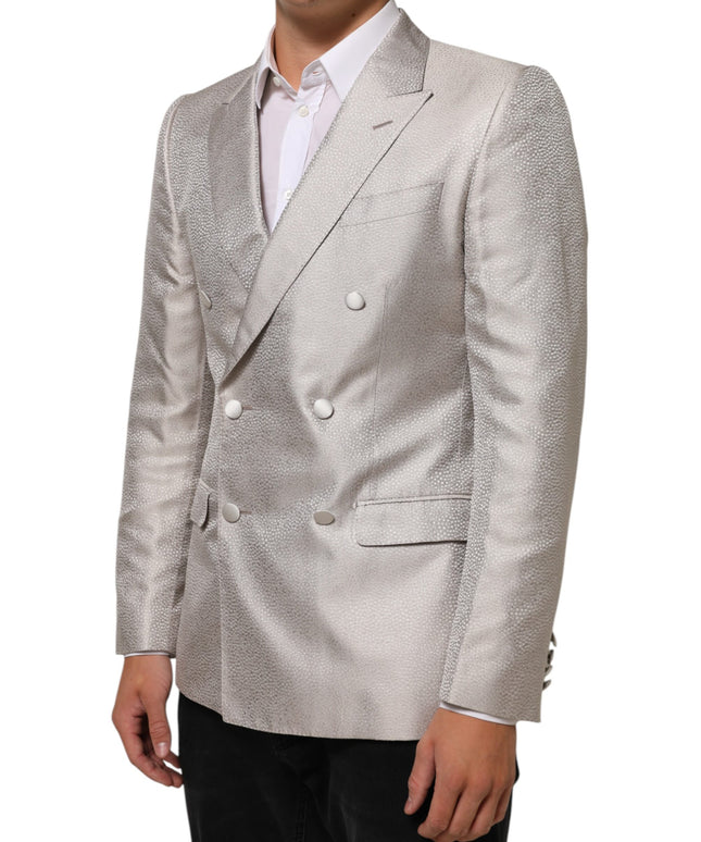 Dolce & Gabbana Beige MARTINI Double-Breasted Suit Blazer