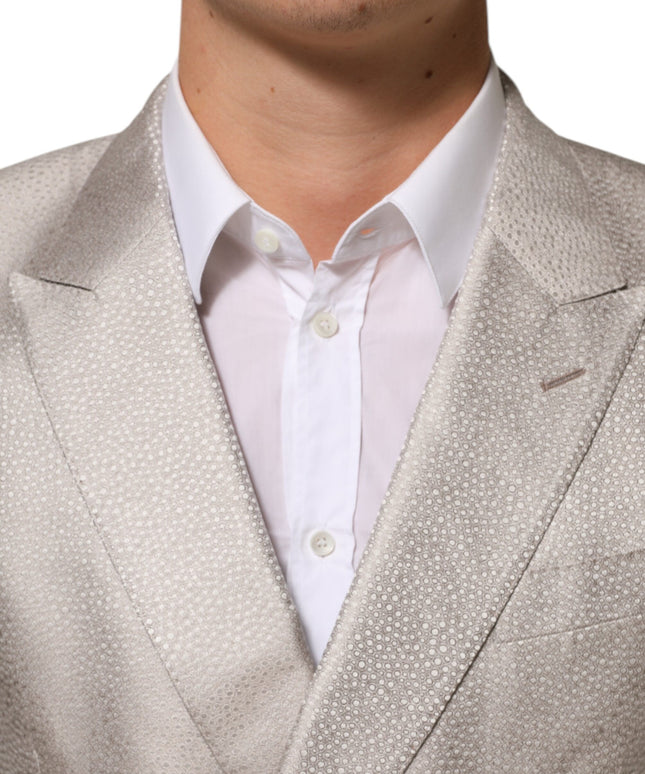 Dolce & Gabbana Beige MARTINI Double-Breasted Suit Blazer