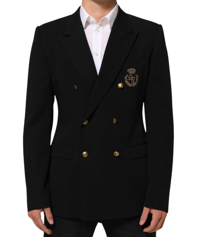 Dolce & Gabbana Black Wool 2 Buttons Suit Men Jacket Blazer