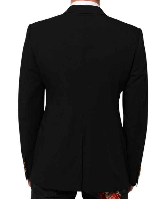 Dolce & Gabbana Black Wool 2 Buttons Suit Men Jacket Blazer