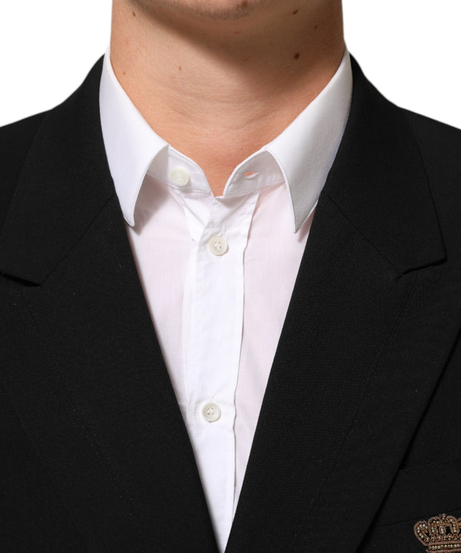 Dolce & Gabbana Black Wool 2 Buttons Suit Men Jacket Blazer