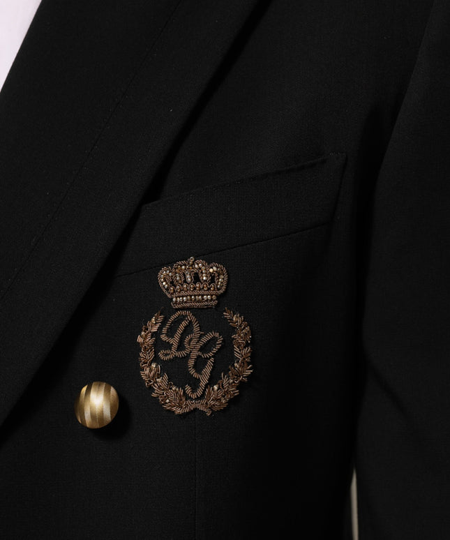 Dolce & Gabbana Black Wool 2 Buttons Suit Men Jacket Blazer