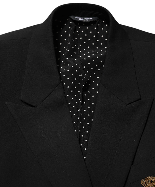Dolce & Gabbana Black Wool 2 Buttons Suit Men Jacket Blazer