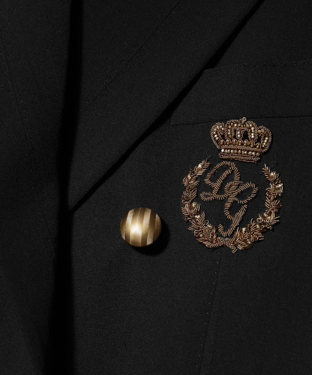 Dolce & Gabbana Black Wool 2 Buttons Suit Men Jacket Blazer