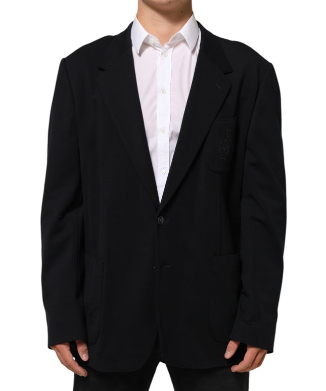 Dolce & Gabbana Black Viscose 2 Buttons Suit Jacket Blazer