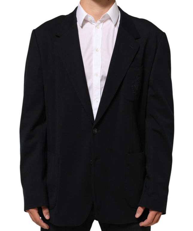 Dolce & Gabbana Black Viscose 2 Buttons Suit Jacket Blazer