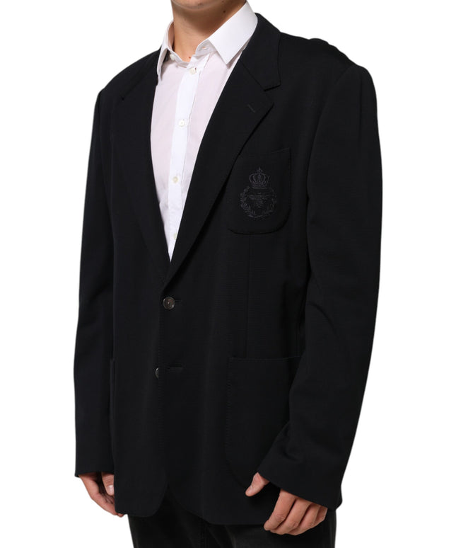 Dolce & Gabbana Black Viscose 2 Buttons Suit Jacket Blazer