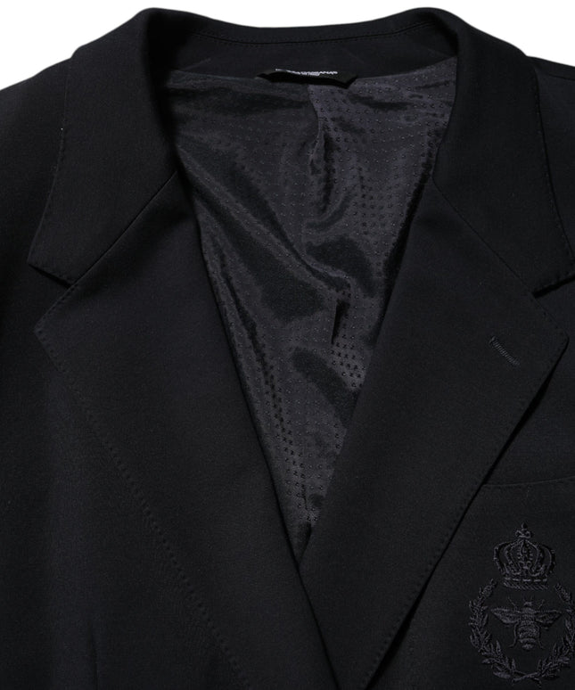 Dolce & Gabbana Black Viscose 2 Buttons Suit Jacket Blazer