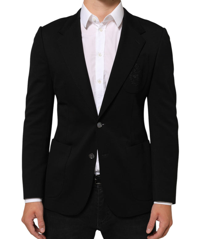 Dolce & Gabbana Black Viscose 2 Buttons Suit Jacket Blazer