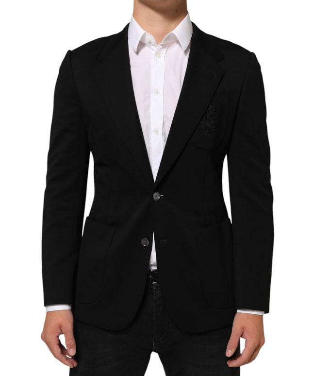 Dolce & Gabbana Black Viscose 2 Buttons Suit Jacket Blazer