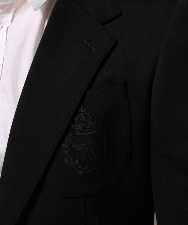 Dolce & Gabbana Black Viscose 2 Buttons Suit Jacket Blazer