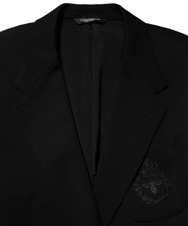Dolce & Gabbana Black Viscose 2 Buttons Suit Jacket Blazer