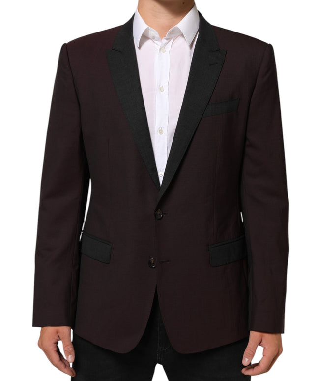 Dolce & Gabbana Maroon Wool 2 Buttons Suit Jacket Blazer