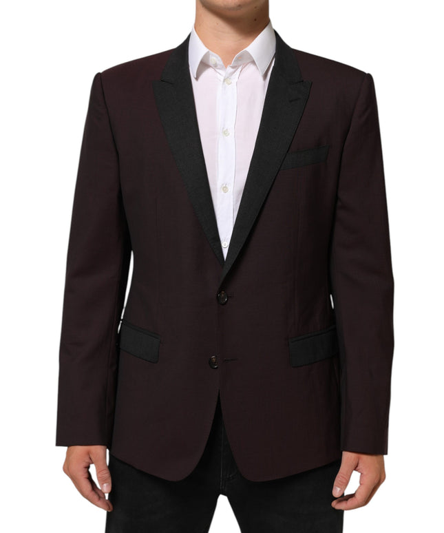 Dolce & Gabbana Maroon Wool 2 Buttons Suit Jacket Blazer