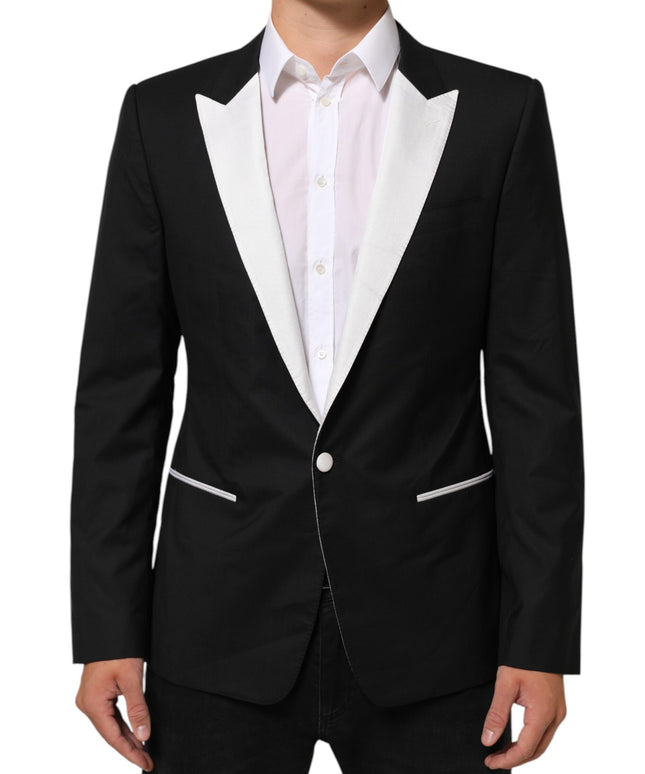 Dolce & Gabbana Black White MARTINI 1 Button Men Suit Blazer