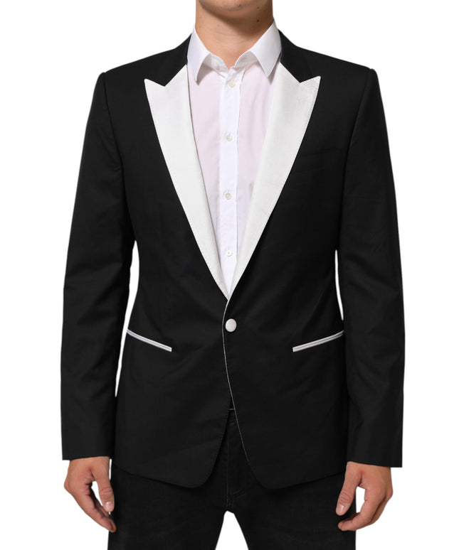 Dolce & Gabbana Black White MARTINI 1 Button Men Suit Blazer