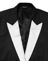 Dolce & Gabbana Black White MARTINI 1 Button Men Suit Blazer