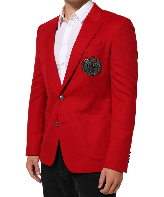 Dolce & Gabbana Red Cashmere 2 Buttons Suit Jacket Blazer
