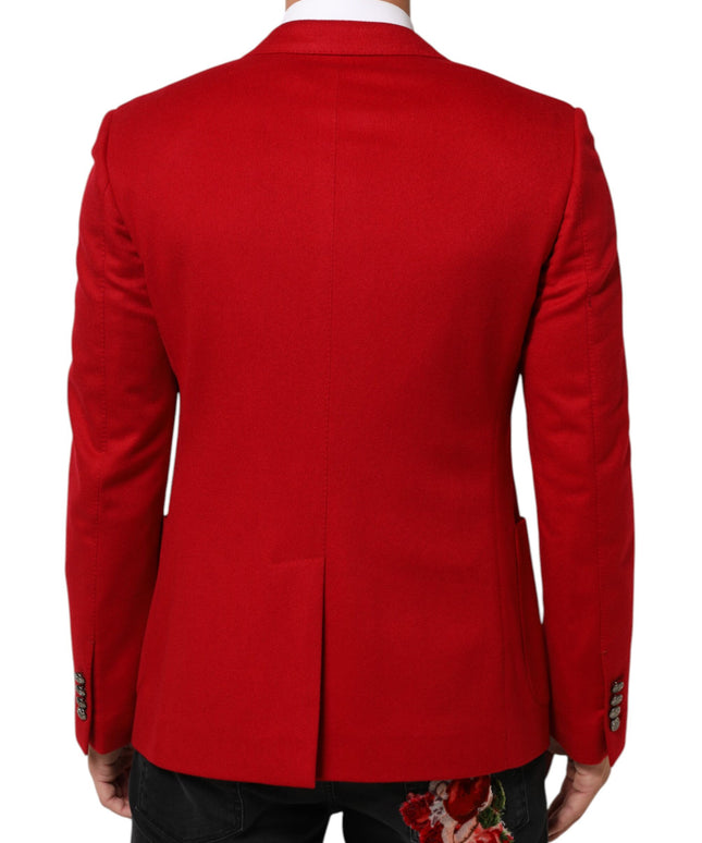 Dolce & Gabbana Red Cashmere 2 Buttons Suit Jacket Blazer