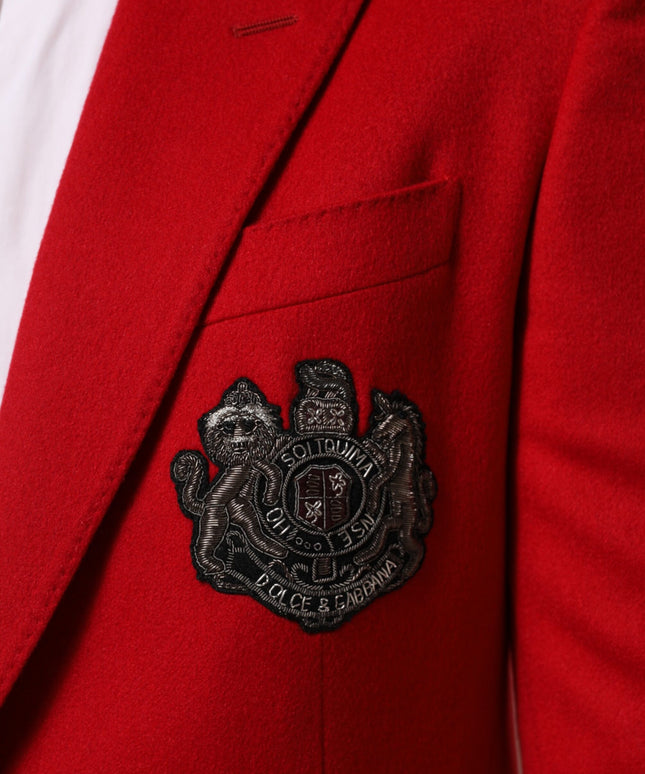 Dolce & Gabbana Red Cashmere 2 Buttons Suit Jacket Blazer