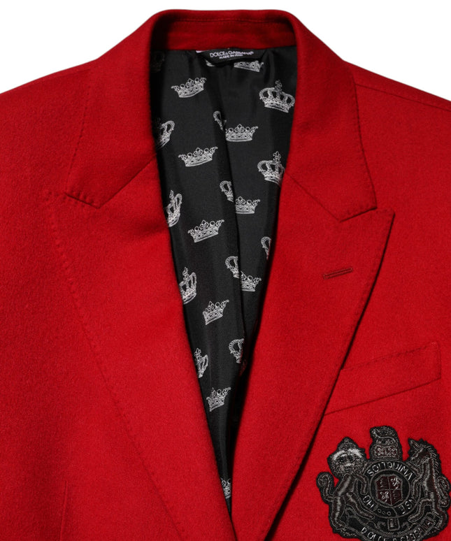 Dolce & Gabbana Red Cashmere 2 Buttons Suit Jacket Blazer