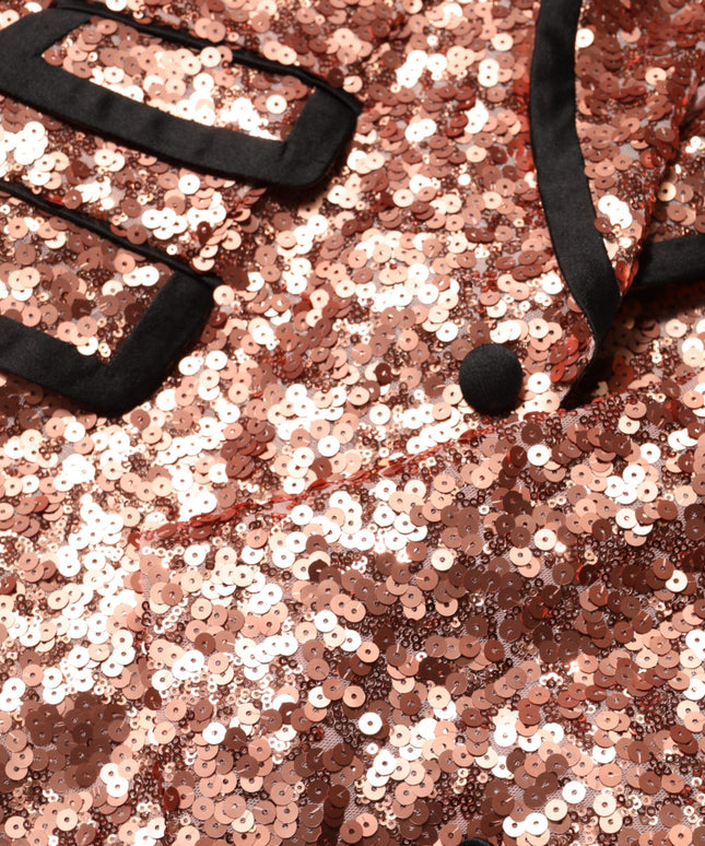 Dolce & Gabbana Pink Sequin SICILIA 1 Button Men Suit Blazer