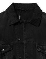 Dolce & Gabbana Black Cotton Stretch Denim Blouson Jacket