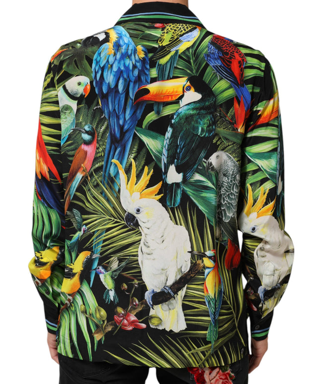 Dolce & Gabbana Multicolor Parrot Print Lounge Casual Shirt