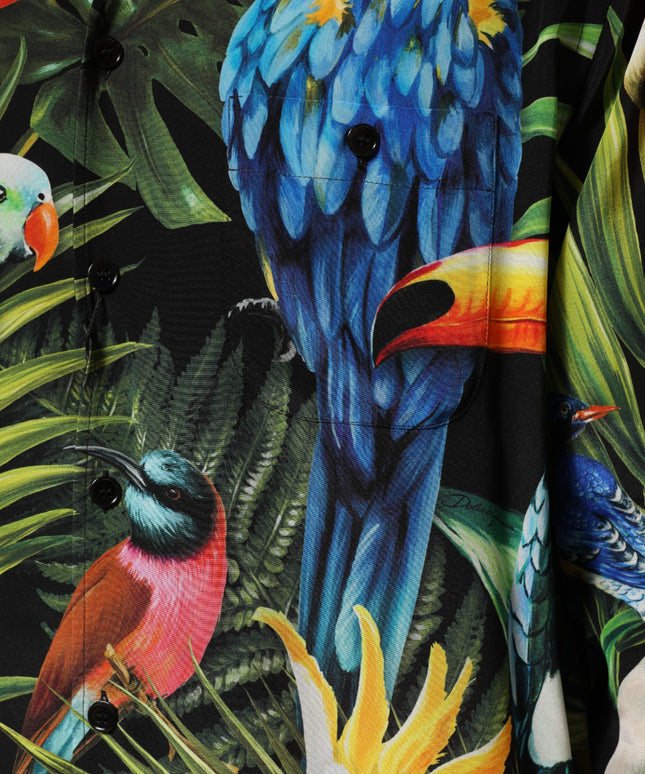 Dolce & Gabbana Multicolor Parrot Print Lounge Casual Shirt