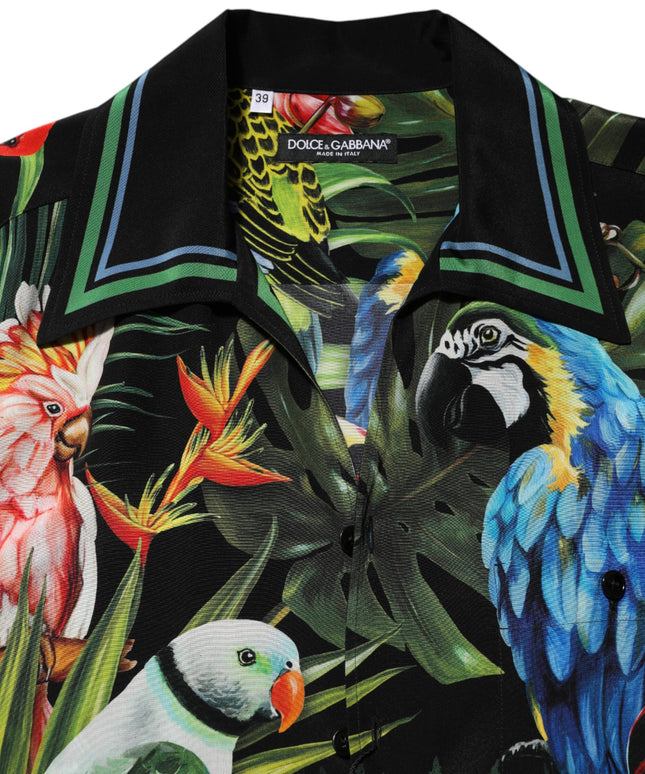 Dolce & Gabbana Multicolor Parrot Print Lounge Casual Shirt
