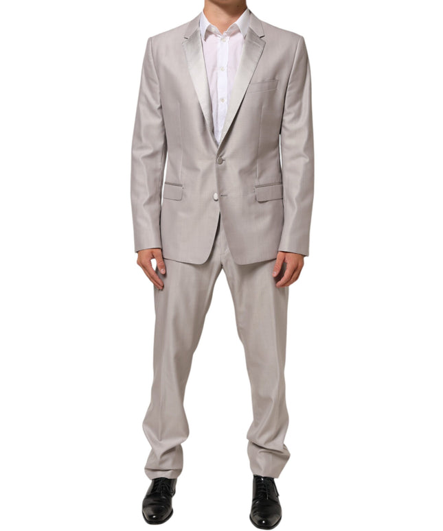 Dolce & Gabbana Light Gray Wool 2 Piece MARTINI Formal Suit