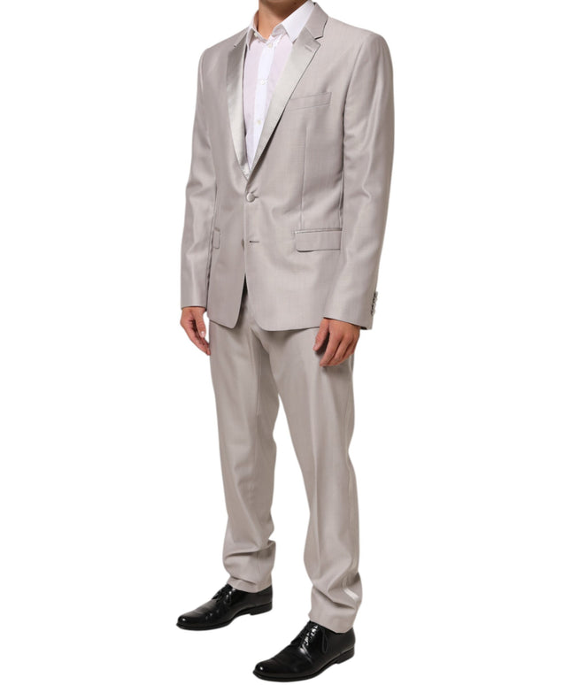 Dolce & Gabbana Light Gray Wool 2 Piece MARTINI Formal Suit
