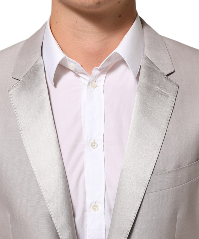 Dolce & Gabbana Light Gray Wool 2 Piece MARTINI Formal Suit