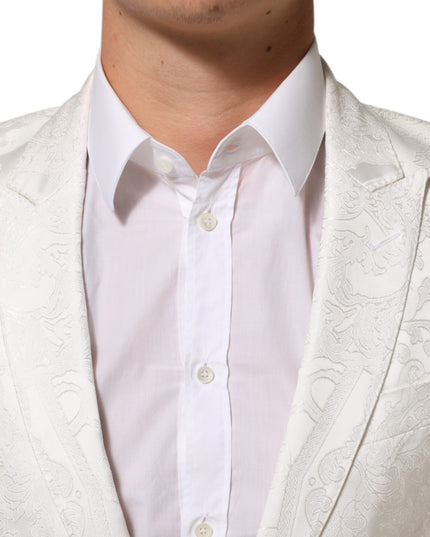 Dolce & Gabbana White Brocade 2 Piece MARTINI Formal Suit