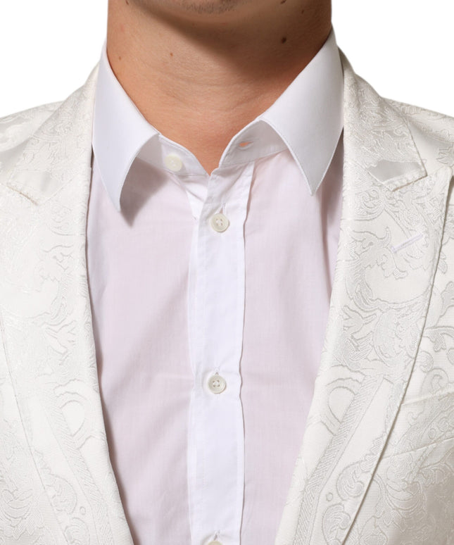 Dolce & Gabbana White Brocade 2 Piece MARTINI Formal Suit
