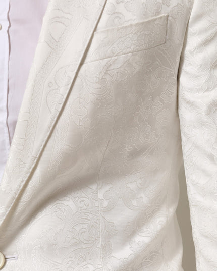 Dolce & Gabbana White Brocade 2 Piece MARTINI Formal Suit