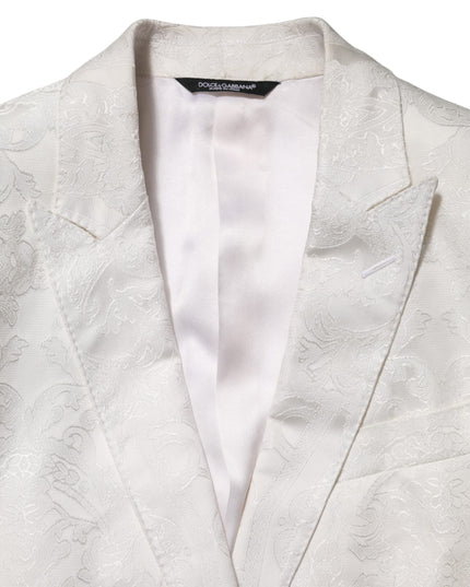 Dolce & Gabbana White Brocade 2 Piece MARTINI Formal Suit