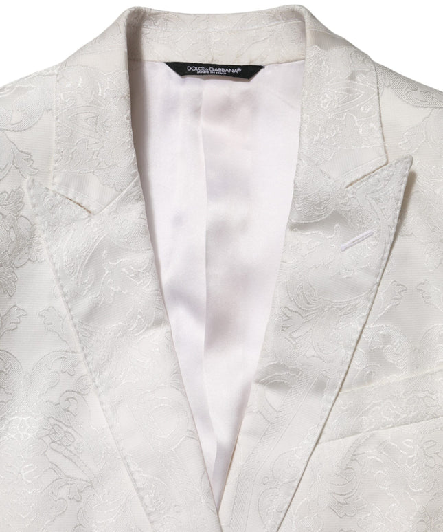 Dolce & Gabbana White Brocade 2 Piece MARTINI Formal Suit