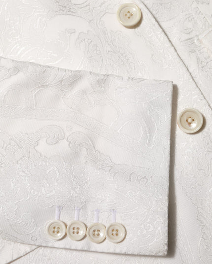 Dolce & Gabbana White Brocade 2 Piece MARTINI Formal Suit