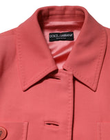 Dolce & Gabbana Pink Buttoned Down Trench Coat Jacket